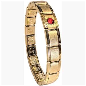 Stainless Steel Birthstone Charm Bracelet, Modular Links, Adult Size